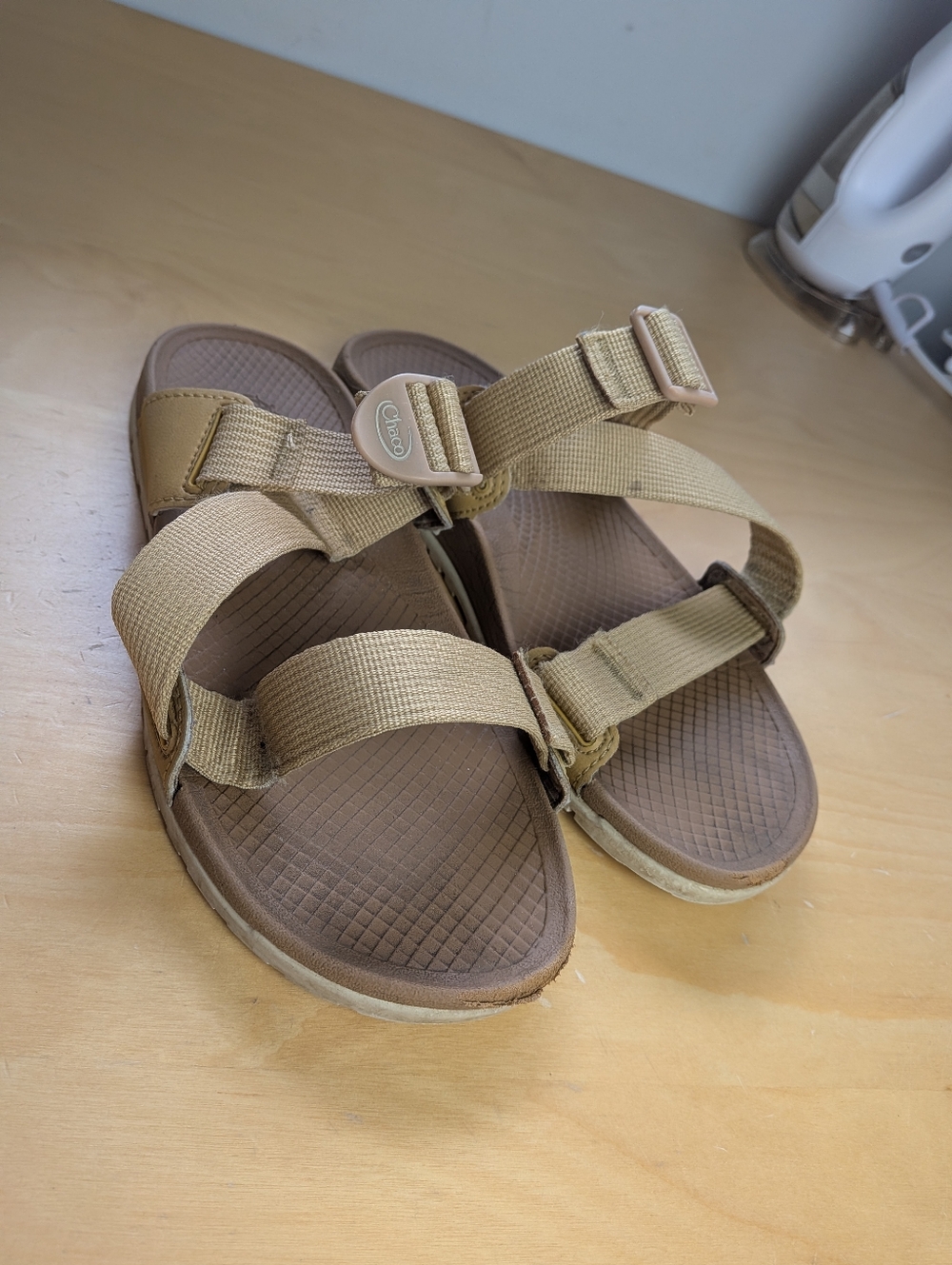 CHACO Slide Lowdown Women Fliflop Sandals Size 8 Tan Color Adjustable Strap